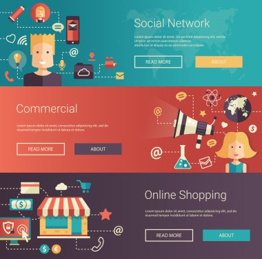 Modern düz tasarım iş infographics afiş, simgeler içeren başlıkları kümesi