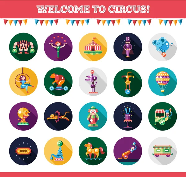 Flat design circus icons and infographics elements set — Stockvector