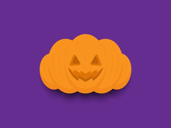 Pumpkins Halloween Halloween Illustration Happy Pumpkin Vector Purple Background — Stock Vector