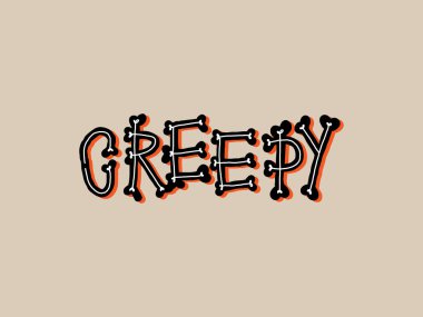 Cadılar Bayramı poster reklamları için mesaj. Beyaz arkaplanda el yazısıyla yazılmış harfler. Poster, sosyal ağ, afiş, kartlar için vektör şablonu.