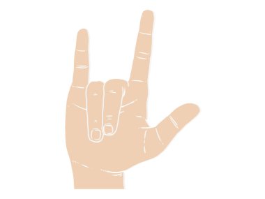 Sevgililer Günü için vektör el çizimi. Ellerin kalp şeklinde. Beyaz arka planda izole edilmiş aşk işareti.