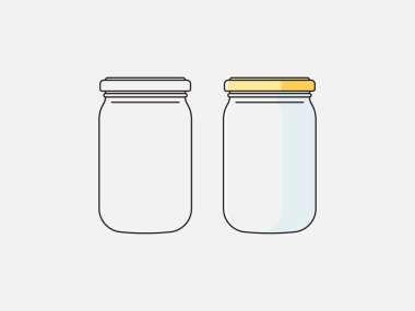 Mason Jar el çizimi vektör çizimi beyaz arkaplan üzerinde izole