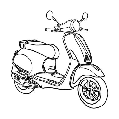 Motosikletler Tek sıra halinde çiziliyor.