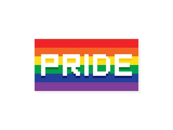 Lgbt Hrdost Pixel Art Vektor Bílém Pozadí Vektorová Šablona Pro — Stockový vektor