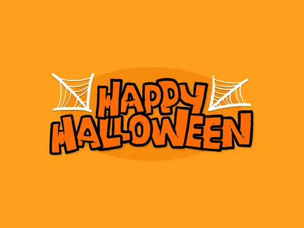 Text Happy Halloween Spider Web Pro Halloween Den Plakát Reklamy — Stockový vektor