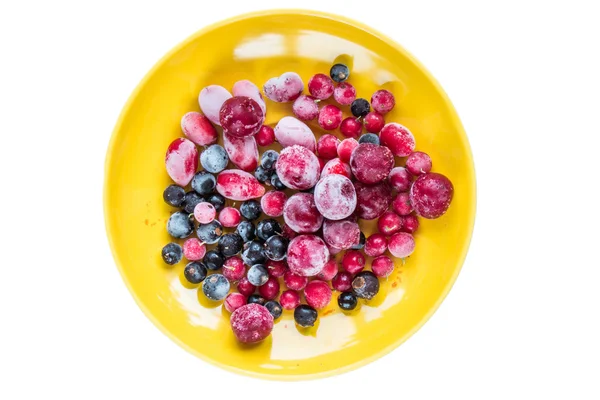 Donmuş berry sarı plaka üzerinde