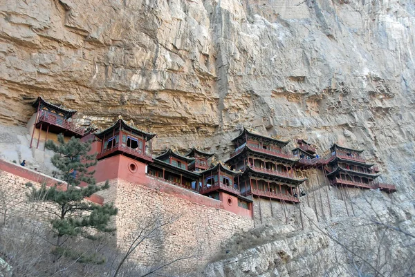 Templo Colgante Monasterio Colgante Cerca Datong Provincia Shanxi China Vista —  Fotos de Stock