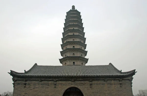 One Famous Pagodas Twin Pagoda Temple Yongzuo Temple Taiyuan Historical — 图库照片