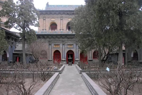 Garden Twin Pagoda Temple Yongzuo Temple Taiyuan Shanxi Province China — Zdjęcie stockowe