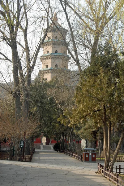 Jinci Temple Taiyuan Shanxi China View Pagoda Jinci Temple Looking — Fotografia de Stock