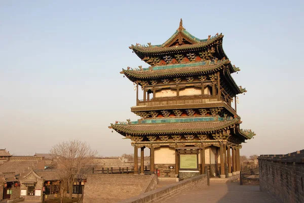 Pingyao Shanxi Eyaleti Çin Pingyao Şehir Duvarının Güney Kapısı Kulesi — Stok fotoğraf