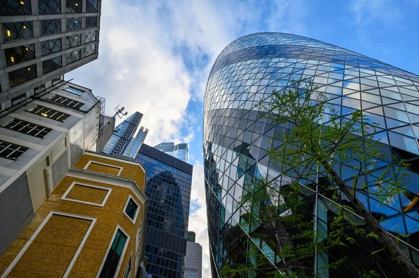London Großbritannien Blick Zum Gherkin Gebäude Der City London Blick — Stockfoto