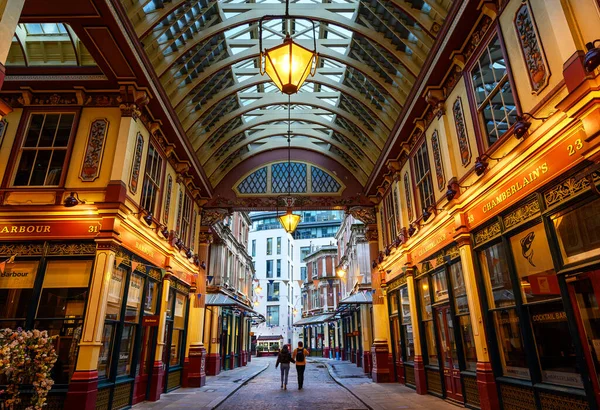 Londres Reino Unido Leadenhall Market Mercado Cubierto Situado Centro Histórico — Foto de Stock