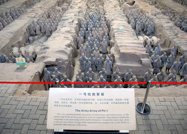Terracotta Warriors Xian Shaanxi Province China Main Hall Pit Terracotta — стокове фото