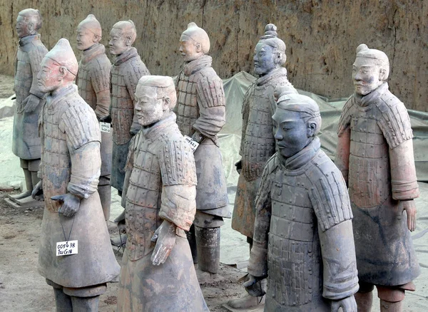 Guerreros Terracota Xian Provincia Shaanxi China Soldados Ejército Terracota Etiquetados — Foto de Stock