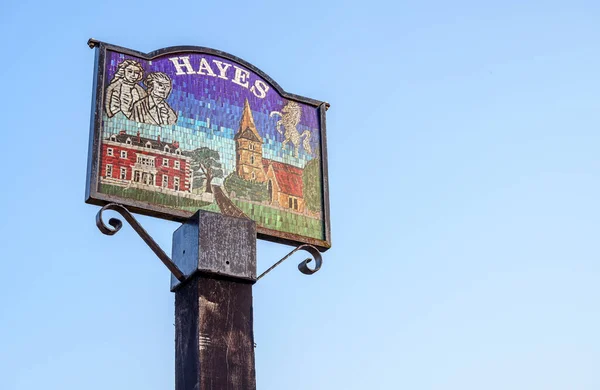 Cartel Histórico Ciudad Vieja Hayes Kent Contra Cielo Azul Claro — Foto de Stock