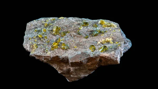 Naturliga Mineralkristaller Gul Safir Berget Halvädelsten Isolerad Svart Bakgrund — Stockfoto