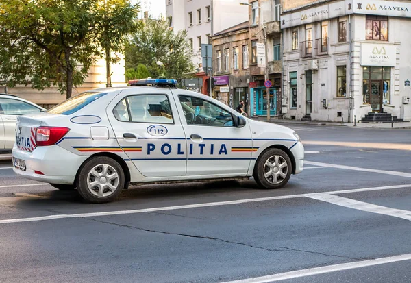 Bucarest Rumania 2020 Coche Policía Calle Policía Rumana Patrullando — Foto de Stock