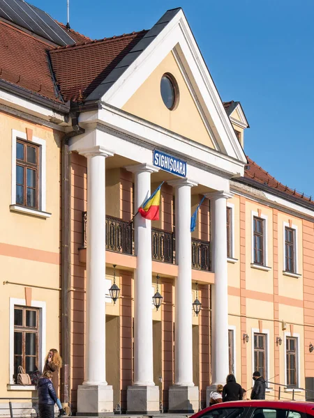 Sighisoara Rumania 2020 Edificio Principal Estación Tren Sighisoara — Foto de Stock