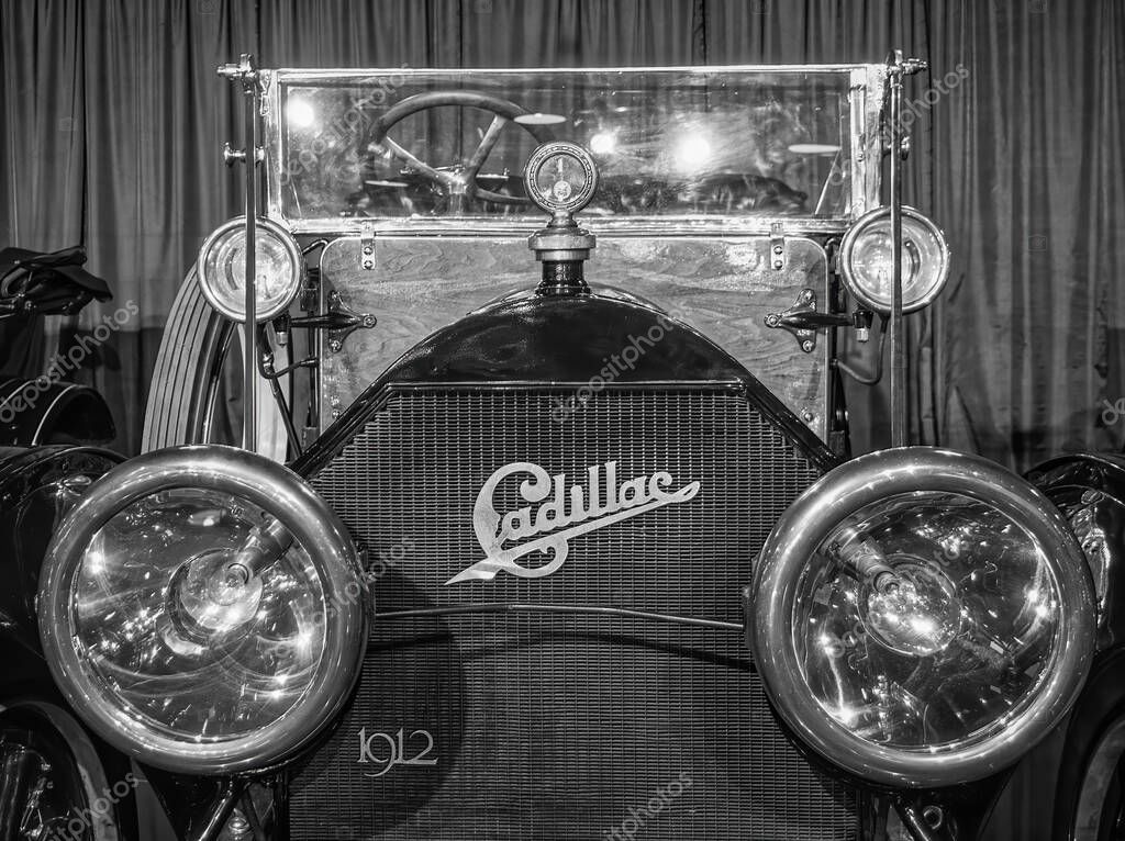 Bucharest, Romania - 05.14.2021: Front view with a 1912 Cadillac Torpedo Touring