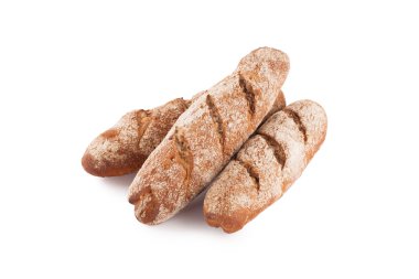 Beyaz arkaplanda ekmek