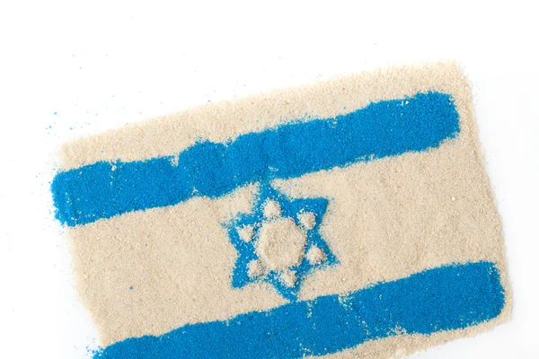 Flag Israel, sand — Stock Photo, Image