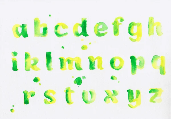 Suluboya, boyalı alfabe dokulu