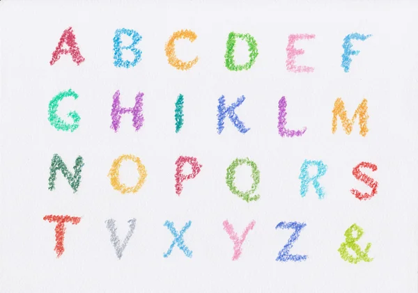 Kurşun kalemle çizilmiş alfabesi