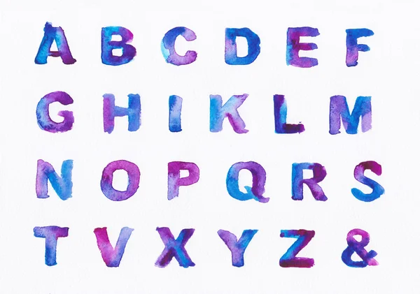 Suluboya, boyalı alfabe dokulu