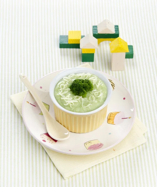 Broccoli puree baby — Stock Photo, Image