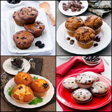 Stock-Photo-Collage-of-muffins-with-Chocolate-Berry-Fruit-Mint