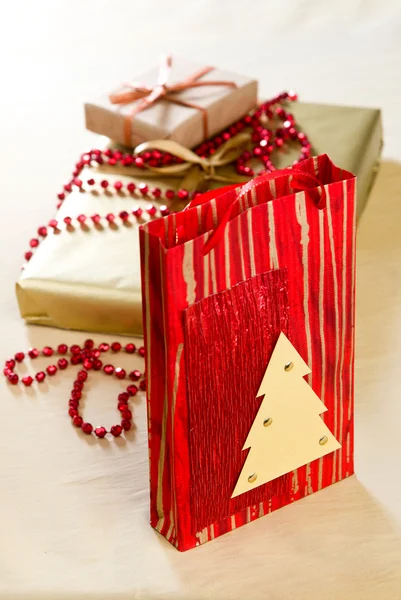 Vánoční výzdoba dárky — Stock fotografie
