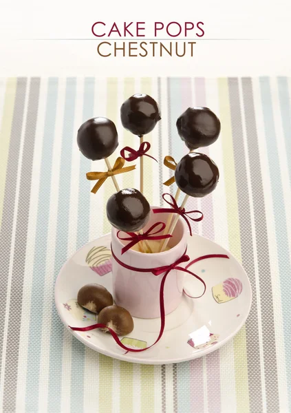 Cake pop chestnut — Stock Photo, Image