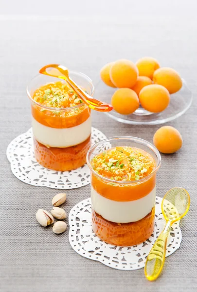 Panna cotta abricot — Stok fotoğraf