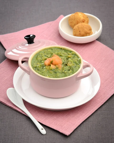 Green soup puree vegetables — Stock Photo, Image