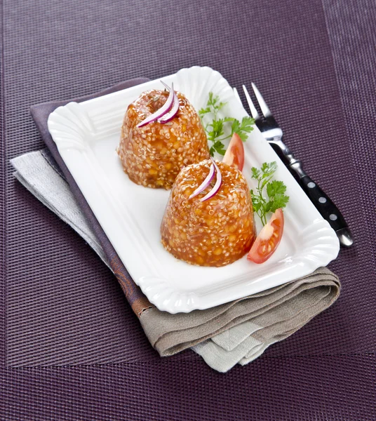 Flan aux lentilles rouges et quinoa — Photo