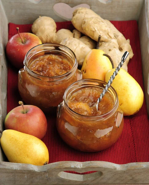 Mermelada de pera manzanas jengibre — Foto de Stock