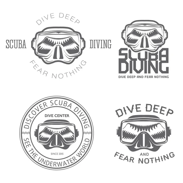 Diving _ subacqueo _ subacqueo _ lables — Vettoriale Stock