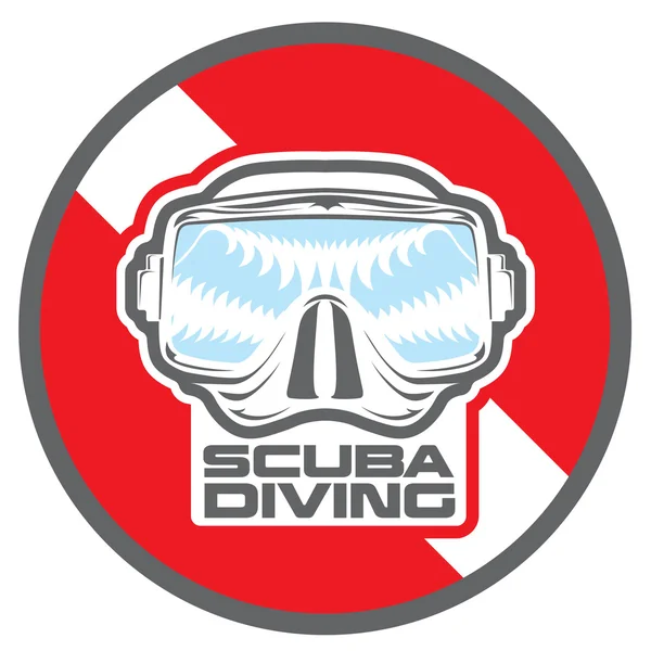 Diving_underwater_scuba_lables — ストックベクタ