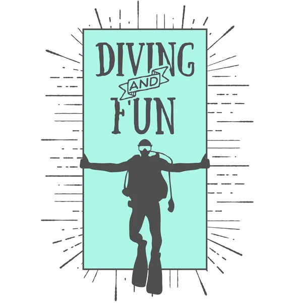 Scuba Diving and Fun — Stock Vector