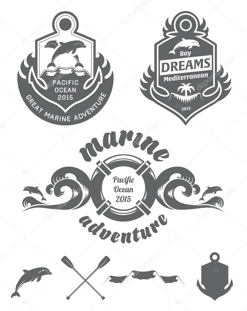 Premium vector label for marine adventure