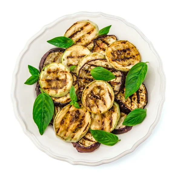 Grillad zucchini aubergine basilika — Stockfoto