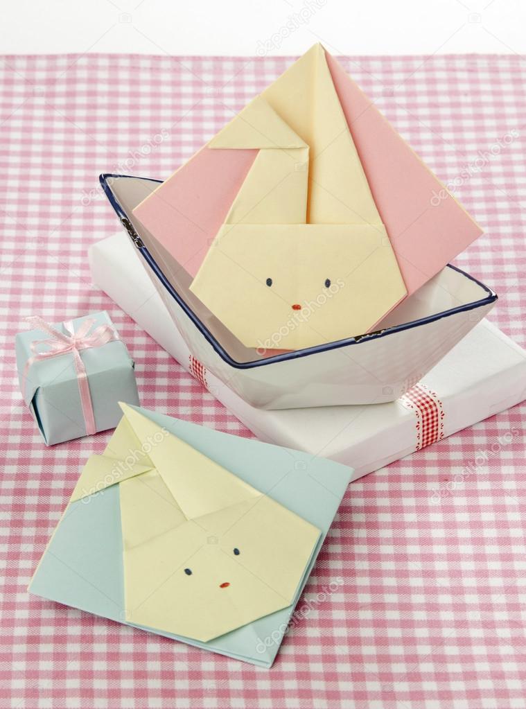 Children's Holiday envelope origami hare