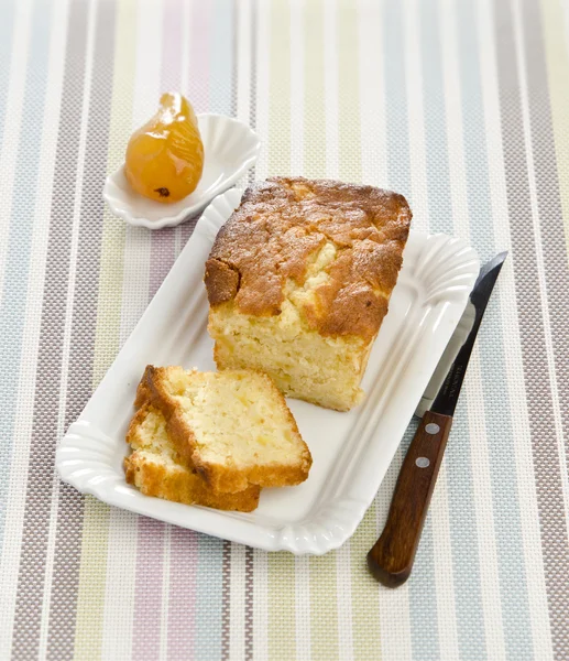 Gebakken taart dessert met peren — Stockfoto