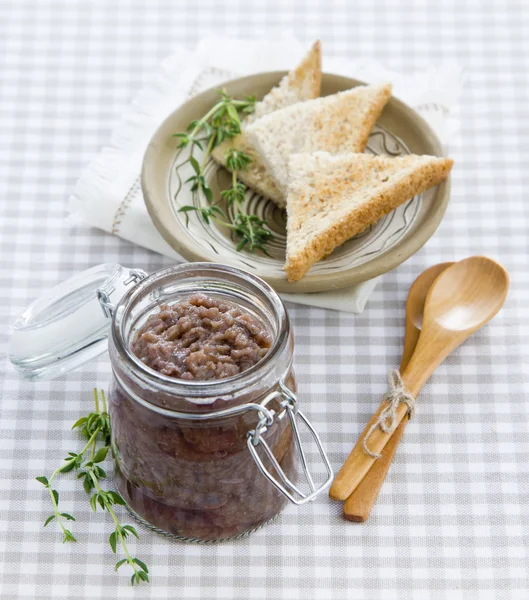 Caviar of eggplant with savory — Stock Photo, Image