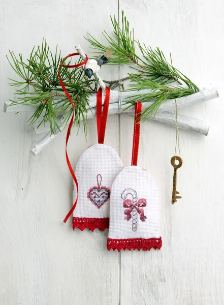 Juguetes hechos a mano decoración de Navidad — Foto de Stock