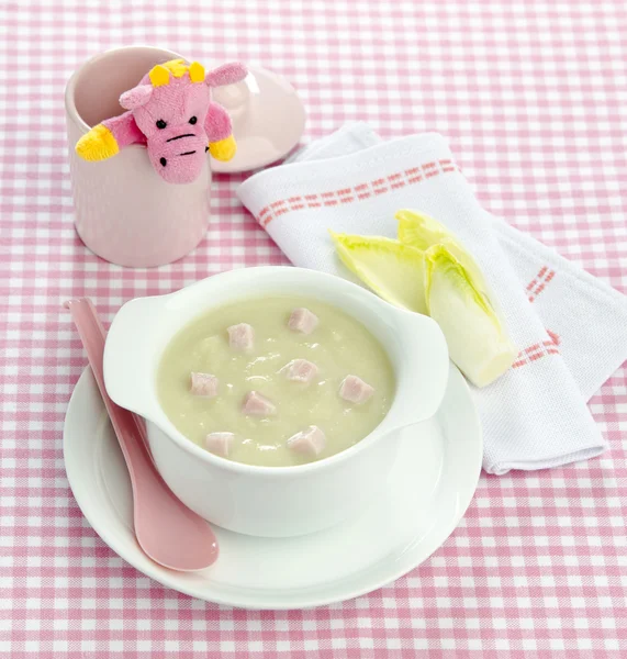 Soup-puree endive and ham — Stock Image Soup-puree endive and ham Stock Picture