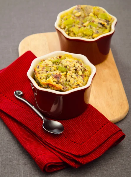 Gratin with rhubarb and nuts — Stock Photo, Image