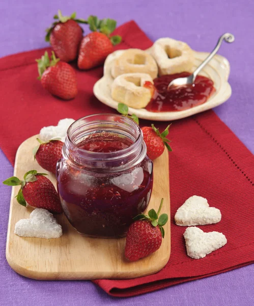 Dessert strawberry jam — Stockfoto