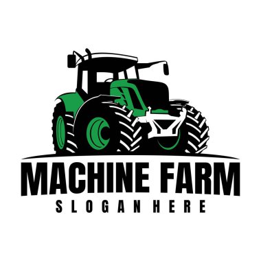 makine çiftliği logo tasarım vektörü